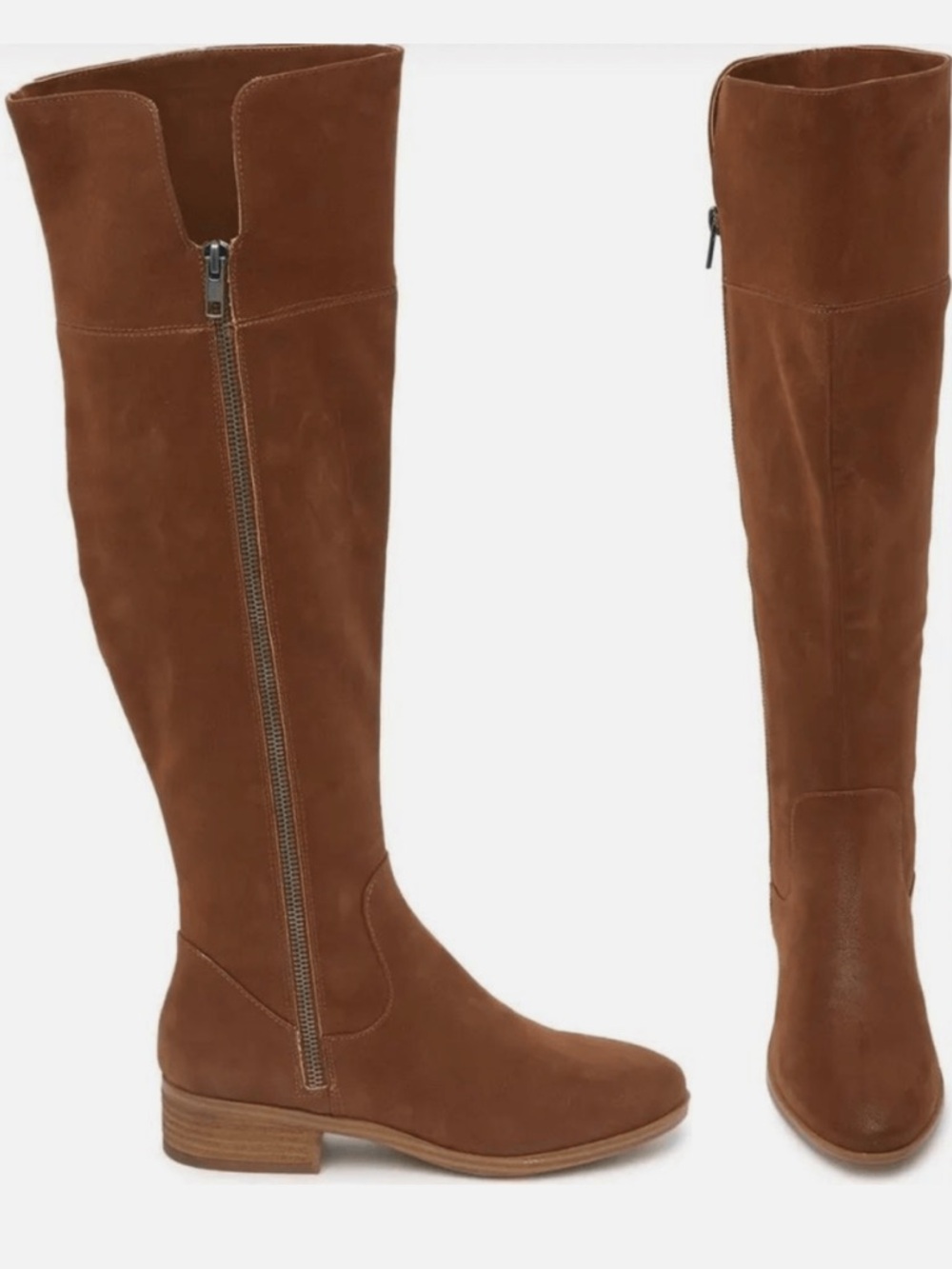 MIA Over-the-Knee Vegan Suede Carsyn Boots in Cognac